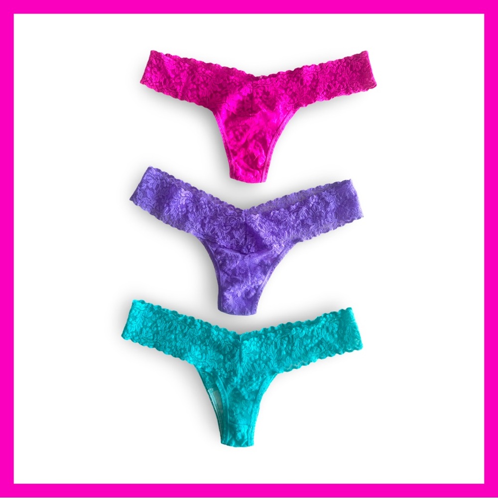 Hanky Panky Set of Three Low-Rise Thong Panties
